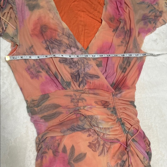 Maeve by Anthropologie Simone Floral Mesh Ruched Midi Dress – Size Large✨ - Picture 10 of 16